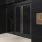 a black door with a sign on it